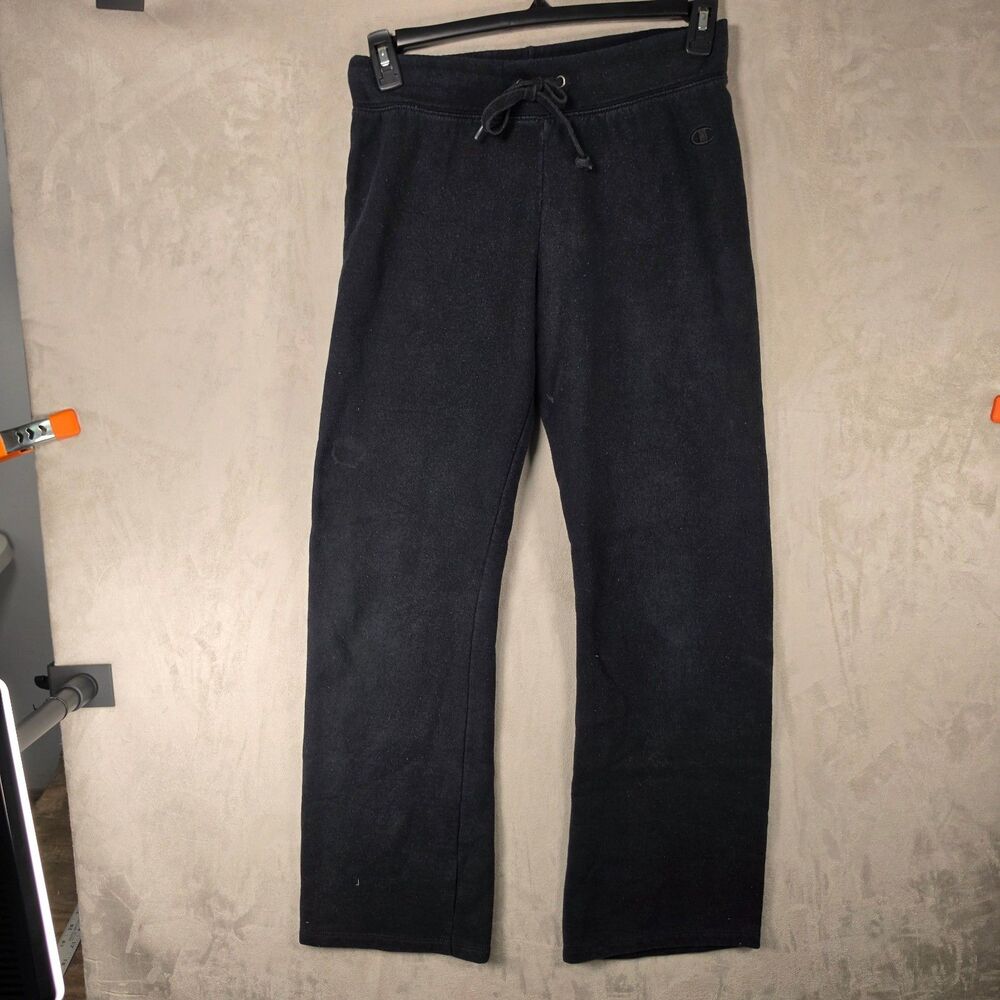 Champion Eco Authentic Black Fleece Sweatpants Women's Size S Small Straight Leg